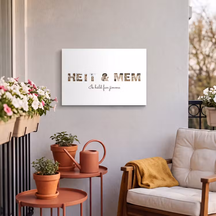 Gepersonaliseerd buiten canvas - Heit & Mem - Lettercollage — 3