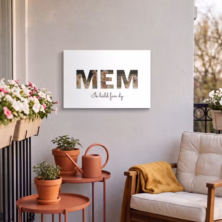 Gepersonaliseerd buiten canvas - Mem - Lettercollage — 3