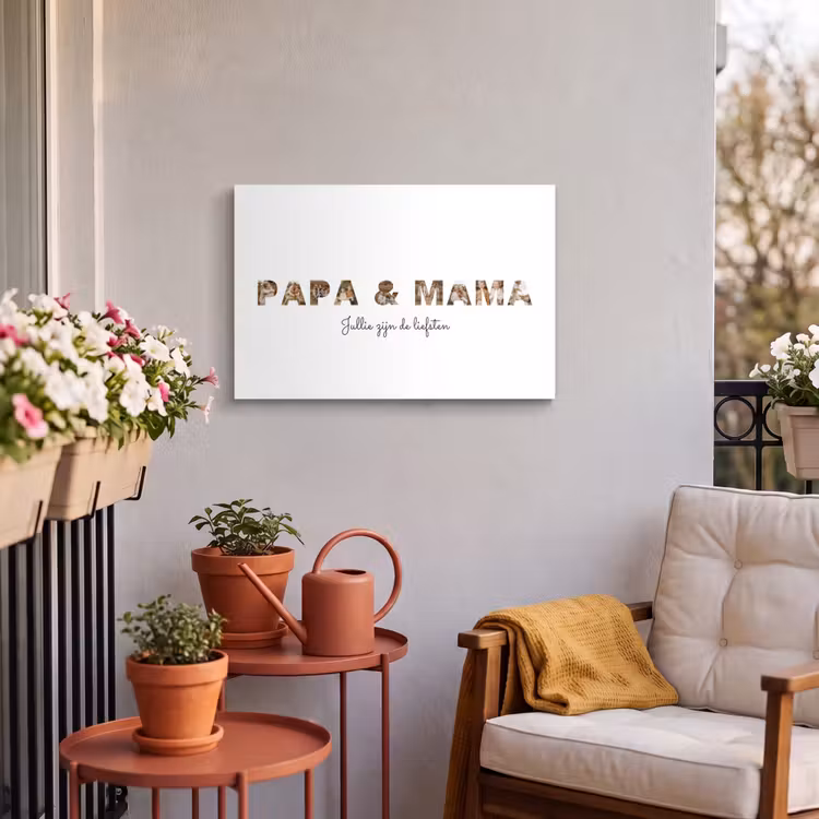 Gepersonaliseerd buiten canvas - Papa & Mama - Lettercollage — 3