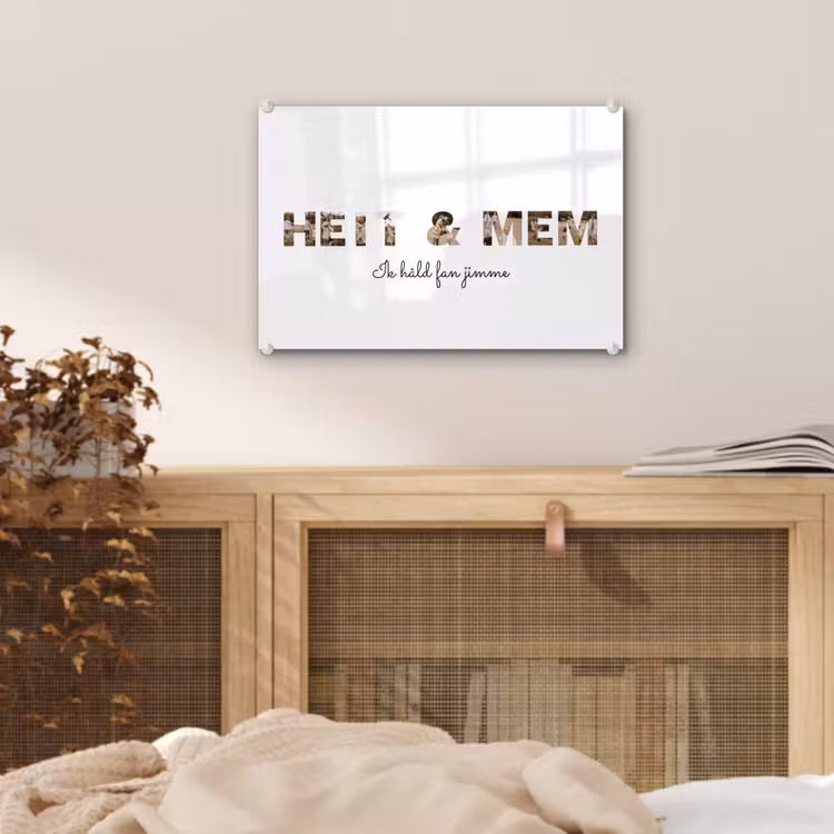 Gepersonaliseerd glas schilderij - Heit & Mem - Lettercollage — 5