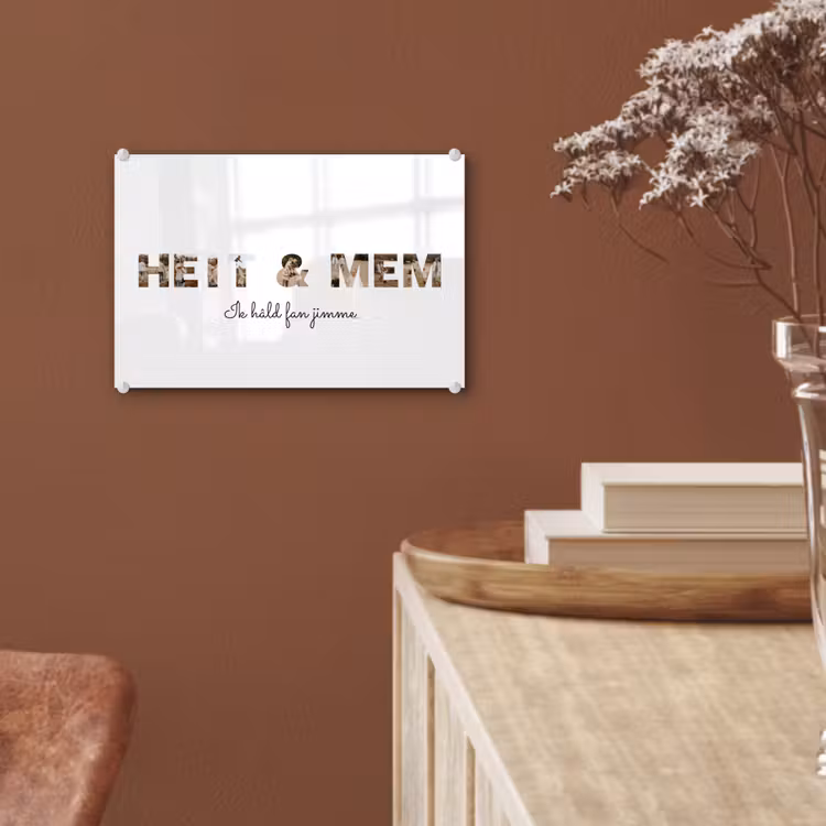 Gepersonaliseerd glas schilderij - Heit & Mem - Lettercollage — 6