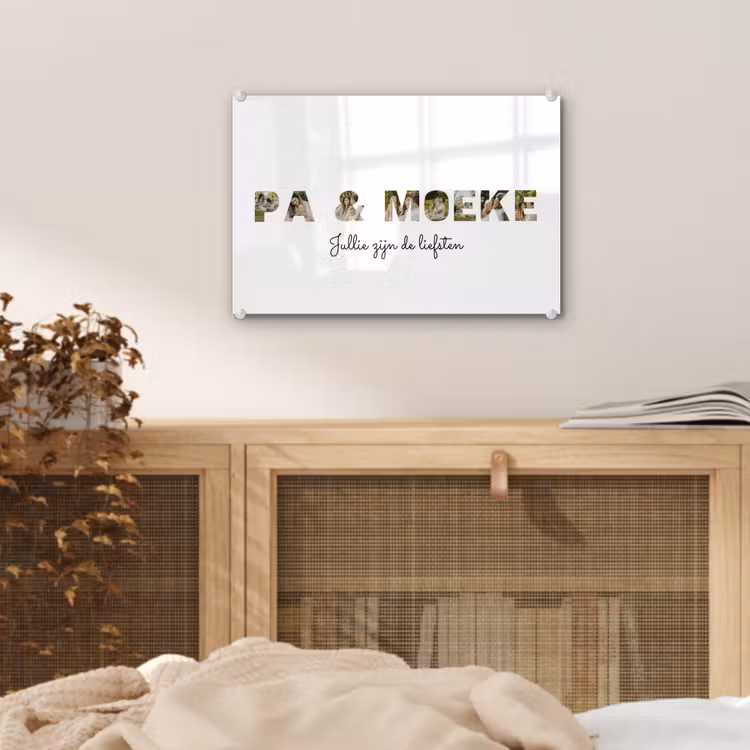 Gepersonaliseerd glas schilderij - Pa & Moeke - Lettercollage — 5