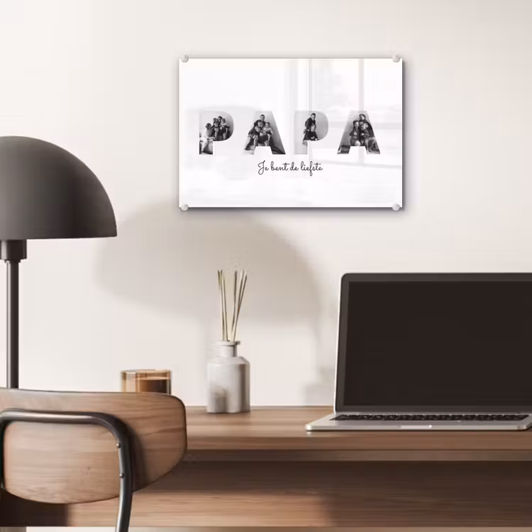 Gepersonaliseerd glas schilderij - Papa - Lettercollage — 7