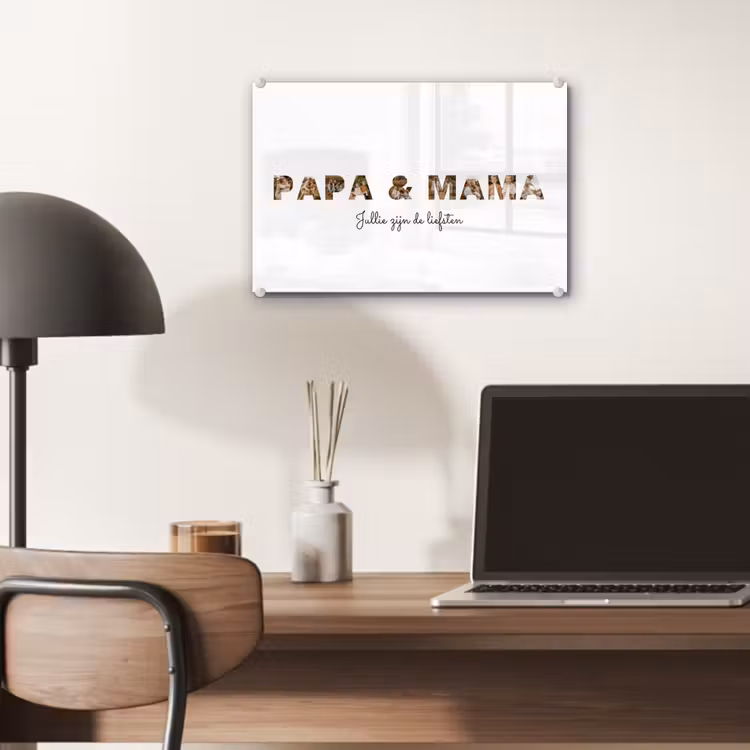 Gepersonaliseerd glas schilderij - Papa & Mama - Lettercollage — 7