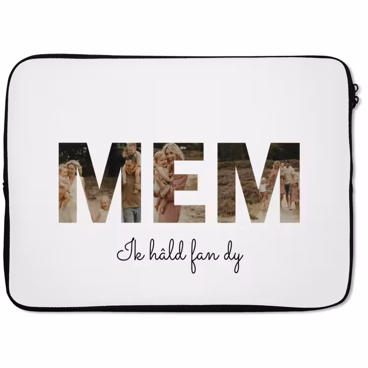 Gepersonaliseerde laptophoes - Mem - Lettercollage — 1