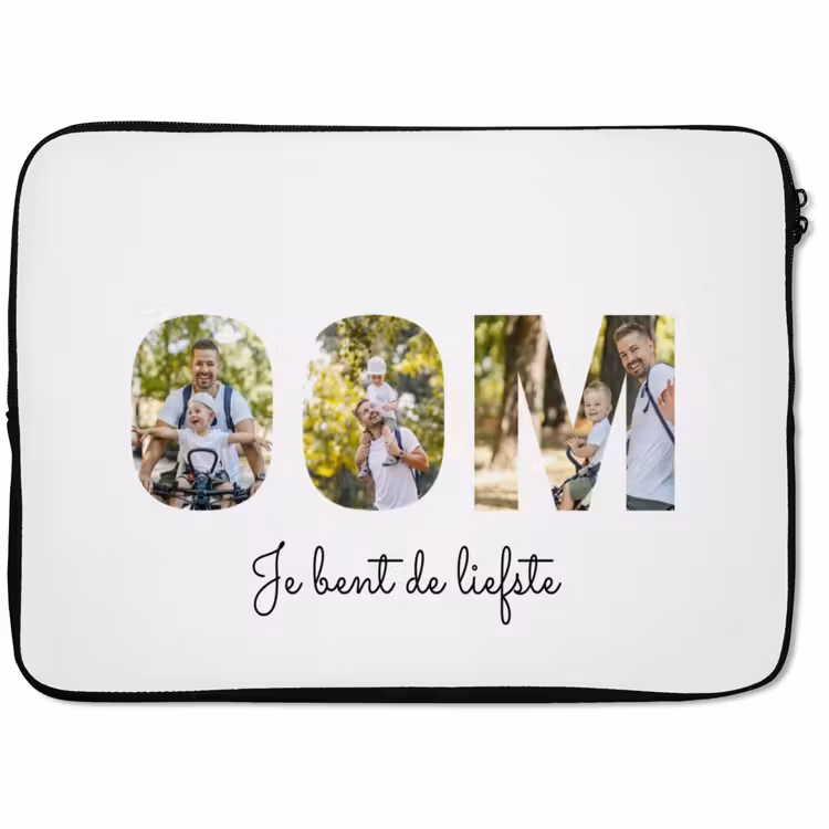 Gepersonaliseerde laptophoes - Oom - Lettercollage — 1