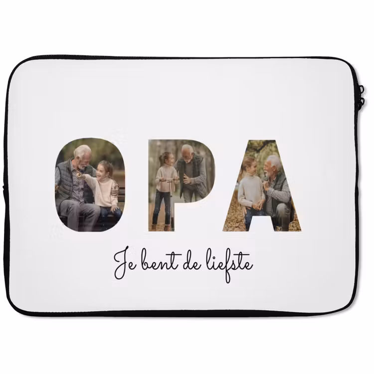 Gepersonaliseerde laptophoes - Opa - Lettercollage — 1