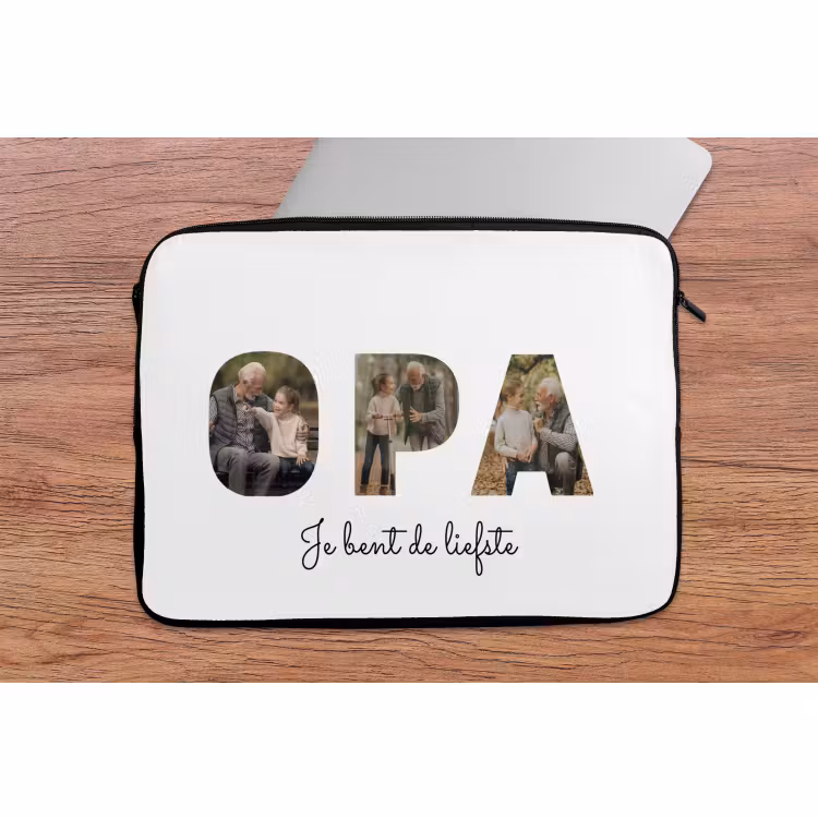 Gepersonaliseerde laptophoes - Opa - Lettercollage — 2