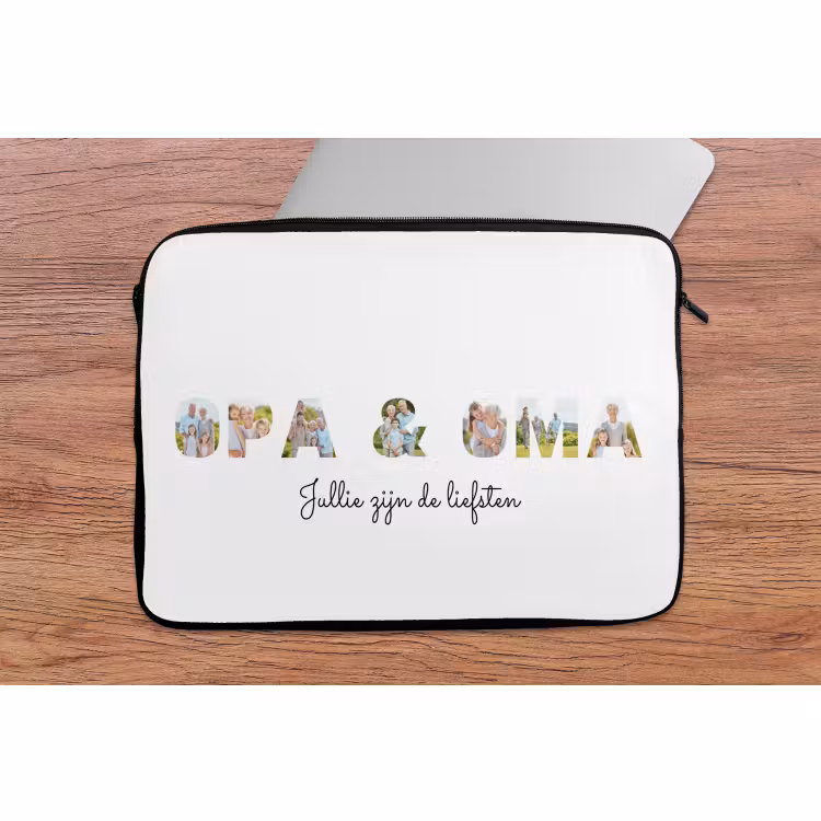 Gepersonaliseerde laptophoes - Opa & Oma - Lettercollage — 2