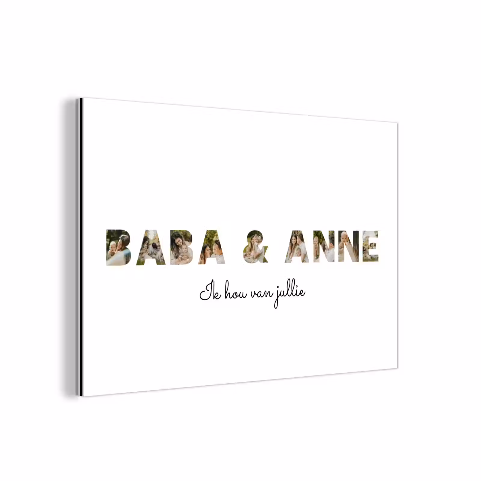 Gepersonaliseerd aluminium schilderij - Baba & Anne - Lettercollage — 1