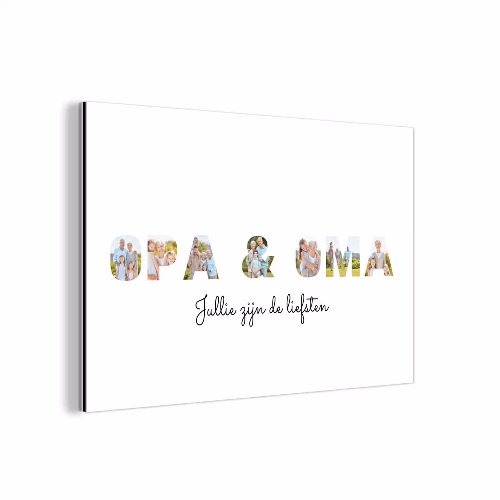 Gepersonaliseerd aluminium schilderij - Opa & Oma - Lettercollage — 1