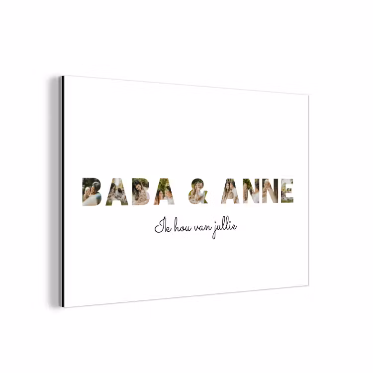 Gepersonaliseerd aluminium schilderij - Baba & Anne - Lettercollage — 1