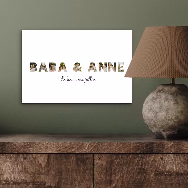 Gepersonaliseerd aluminium schilderij - Baba & Anne - Lettercollage — 3