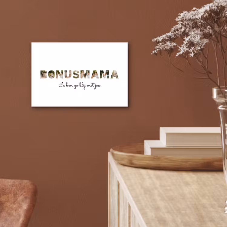 Gepersonaliseerd aluminium schilderij - Bonusmama - Lettercollage — 5
