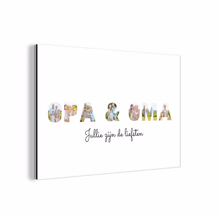 Gepersonaliseerd aluminium schilderij - Opa & Oma - Lettercollage — 1