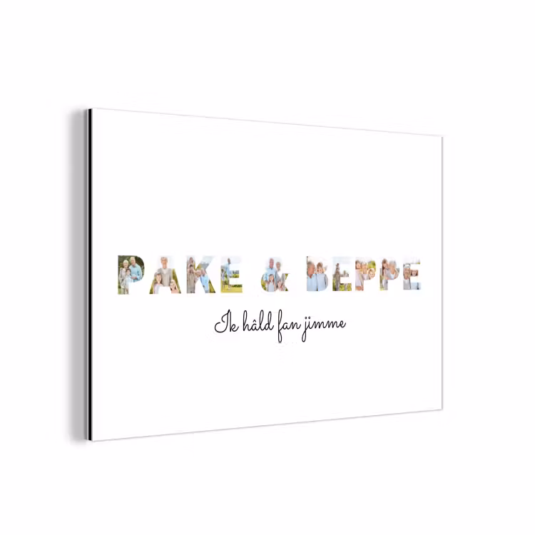Gepersonaliseerd aluminium schilderij - Pake & Beppe - Lettercollage — 1