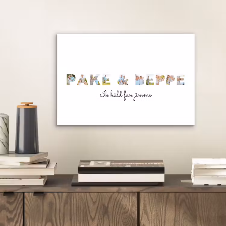 Gepersonaliseerd aluminium schilderij - Pake & Beppe - Lettercollage — 2