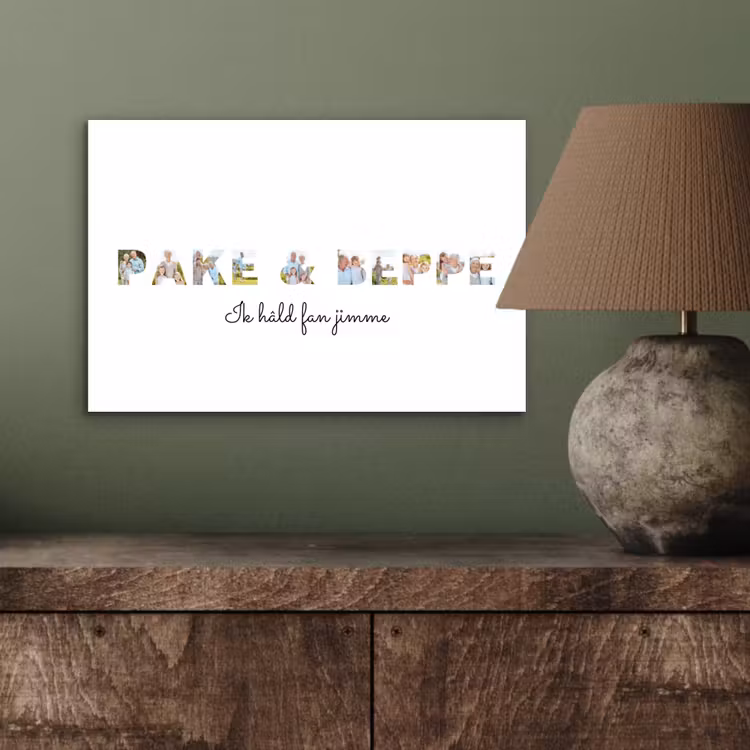 Gepersonaliseerd aluminium schilderij - Pake & Beppe - Lettercollage — 3