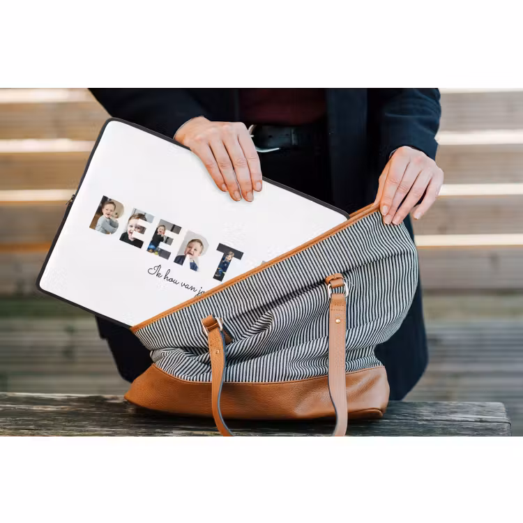 Gepersonaliseerde laptophoes - Beertje - Lettercollage — 4
