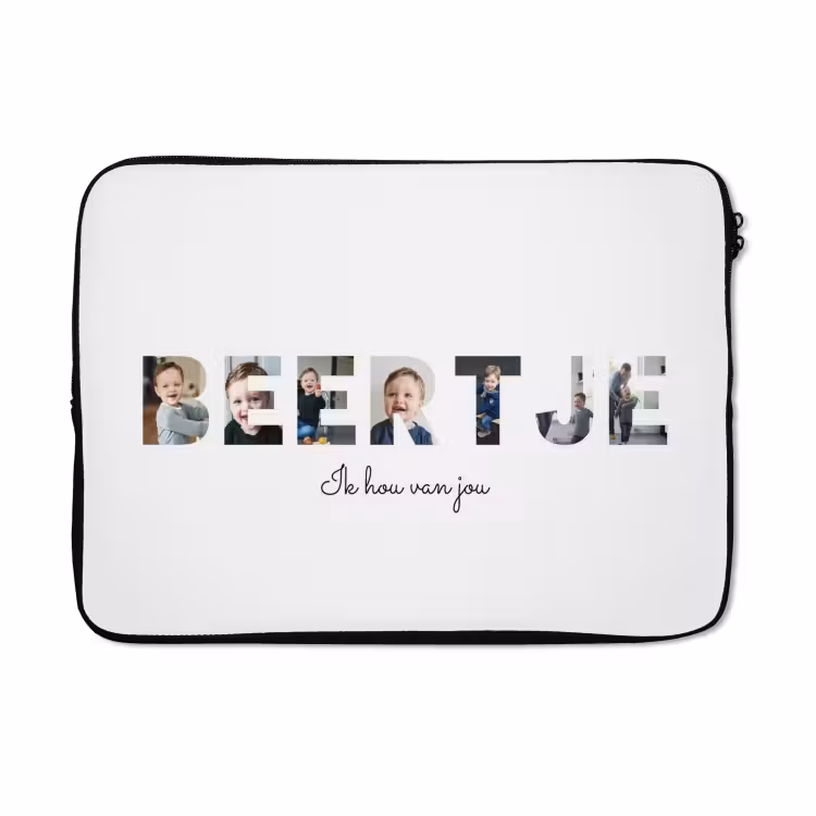 Gepersonaliseerde laptophoes - Beertje - Lettercollage — 5
