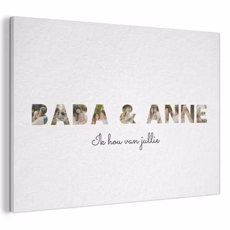 Gepersonaliseerd akoestisch schilderij - Baba & Anne - Lettercollage — 1