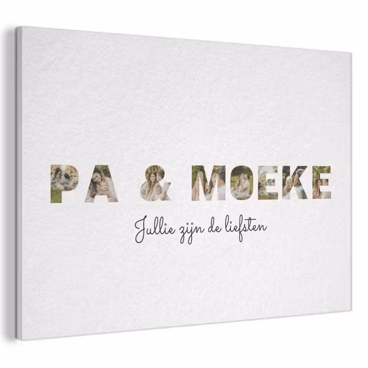 Gepersonaliseerd akoestisch schilderij - Pa & Moeke - Lettercollage — 1