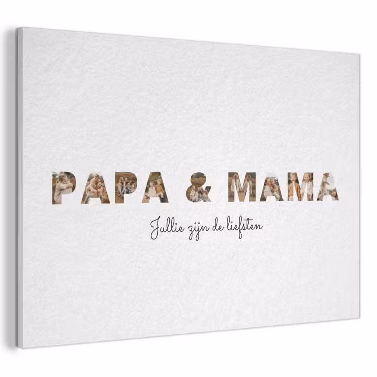 Gepersonaliseerd akoestisch schilderij - Papa & Mama - Lettercollage — 1