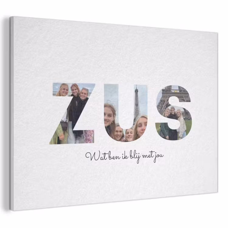 Gepersonaliseerd akoestisch schilderij - Zus - Lettercollage — 1