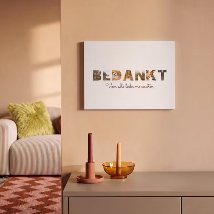Gepersonaliseerd akoestisch schilderij - Bedankt - Lettercollage — 2