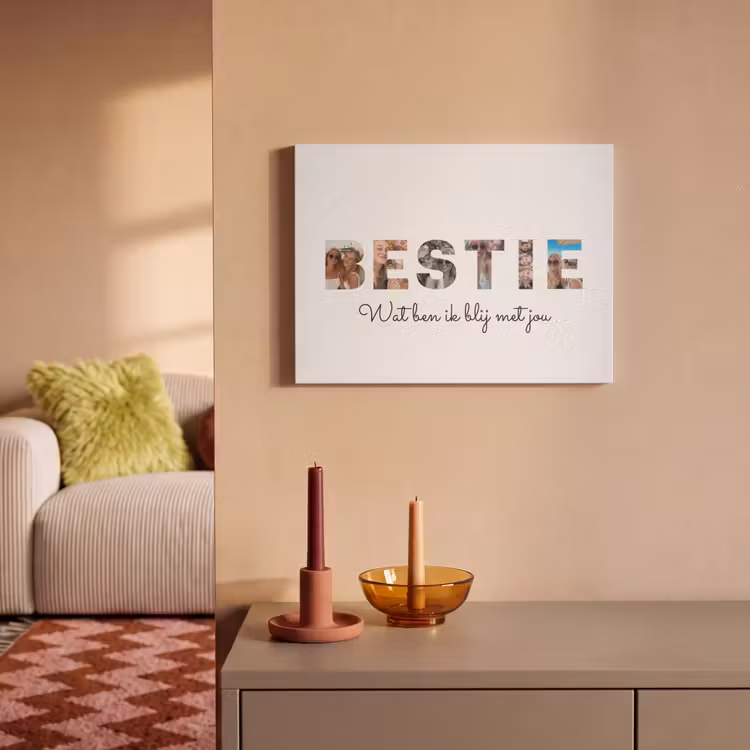Gepersonaliseerd akoestisch schilderij - Bestie - Lettercollage — 2