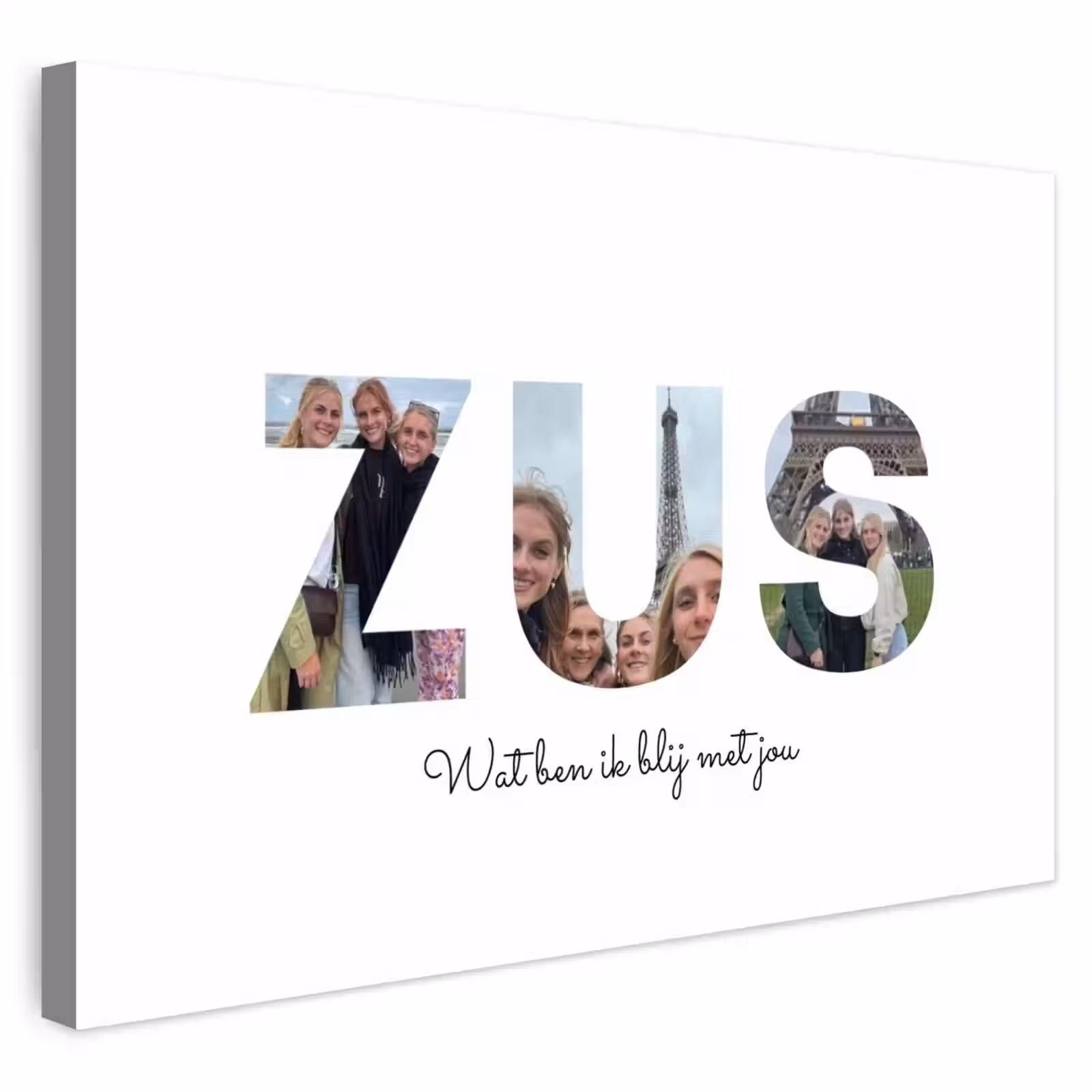 Gepersonaliseerd buiten canvas - Zus - Lettercollage — 1