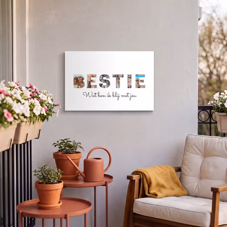 Gepersonaliseerd buiten canvas - Bestie - Lettercollage — 3