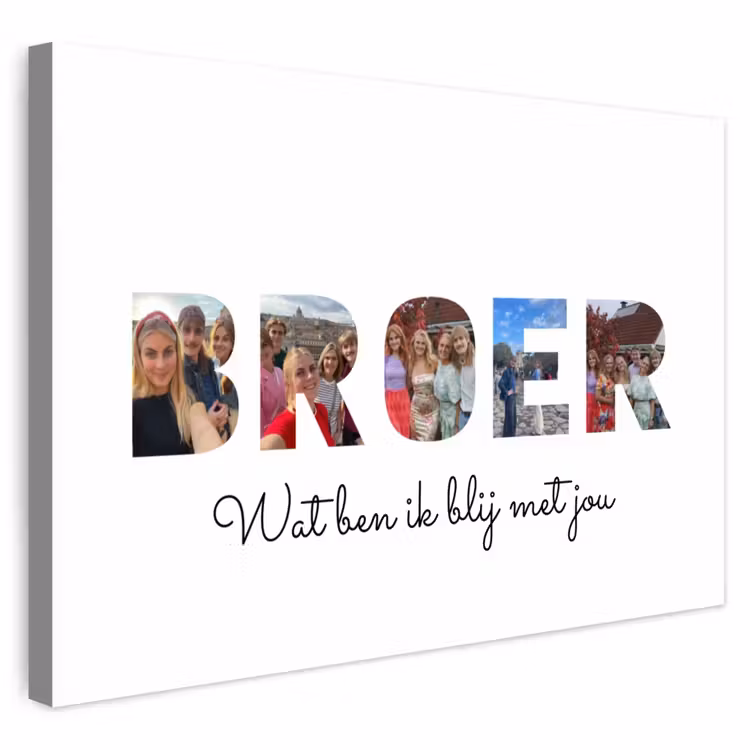 Gepersonaliseerd buiten canvas - Broer - Lettercollage — 1