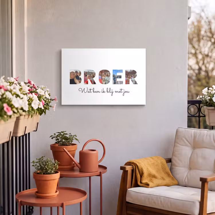 Gepersonaliseerd buiten canvas - Broer - Lettercollage — 3