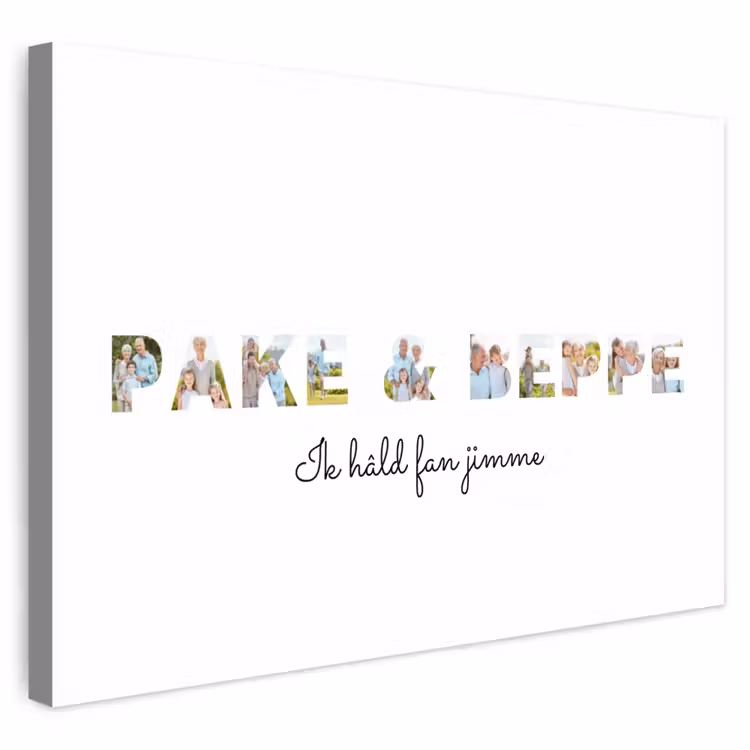 Gepersonaliseerd buiten canvas - Pake & Beppe - Lettercollage — 1