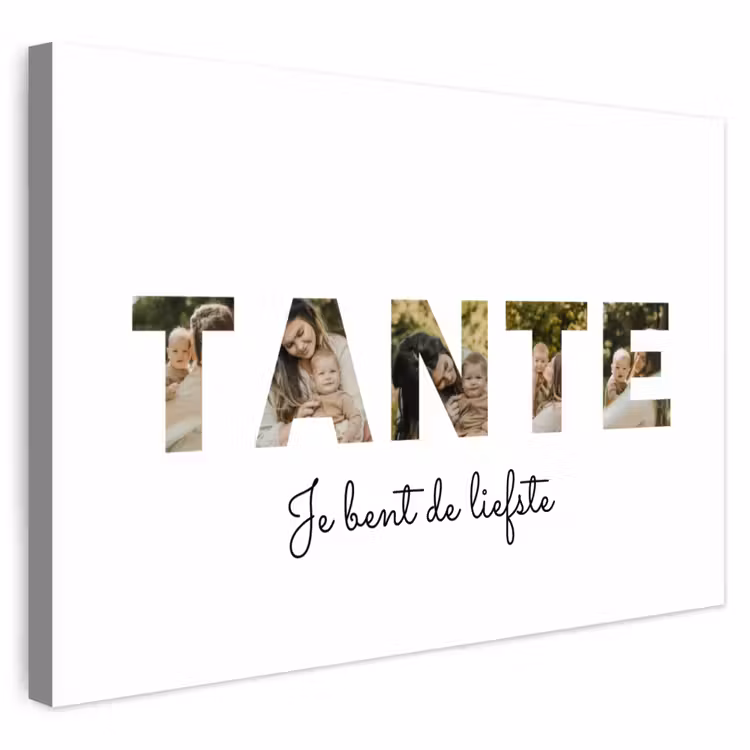 Gepersonaliseerd buiten canvas - Tante - Lettercollage — 1