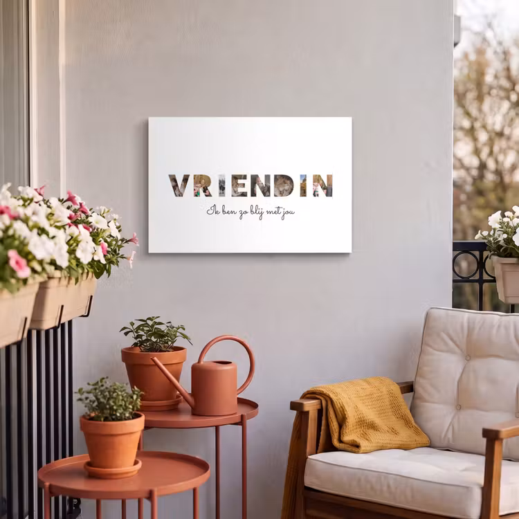 Gepersonaliseerd buiten canvas - Vriendin - Lettercollage — 3