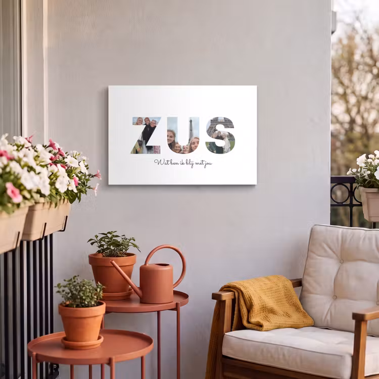 Gepersonaliseerd buiten canvas - Zus - Lettercollage — 3