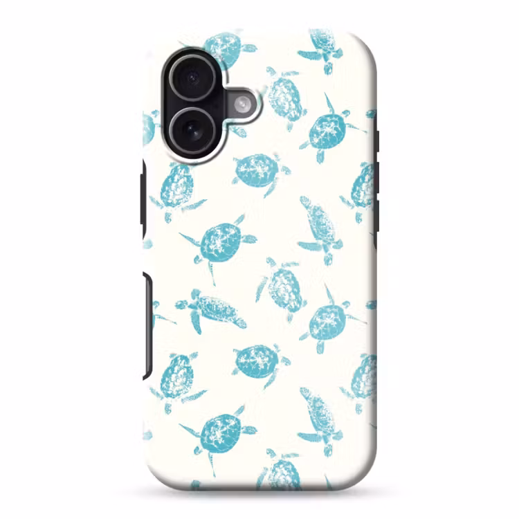 Telefoonhoesje Toughcase - Schildpadden - Patroon - Wit - Blauw — 1