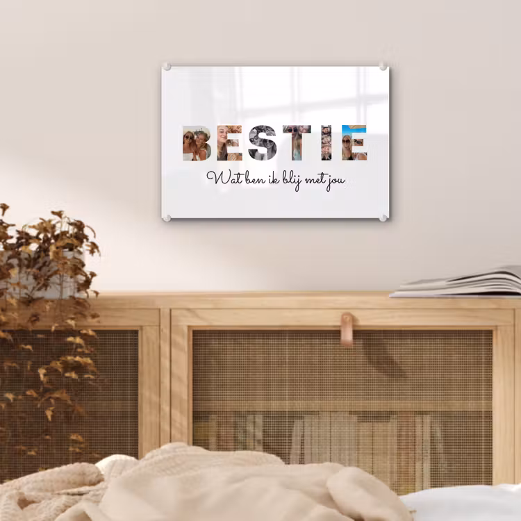 Gepersonaliseerd glas schilderij - Bestie - Lettercollage — 5