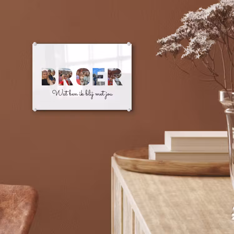 Gepersonaliseerd glas schilderij - Broer - Lettercollage — 6