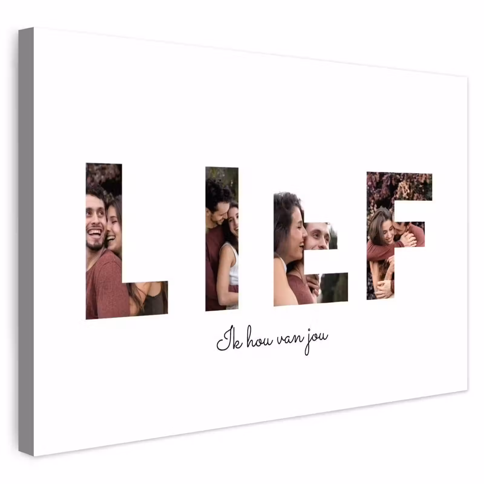 Gepersonaliseerd buiten canvas - Lief - Lettercollage — 1