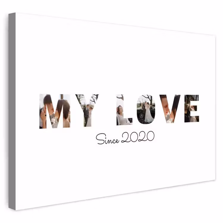 Gepersonaliseerd buiten canvas - My Love - Lettercollage — 1