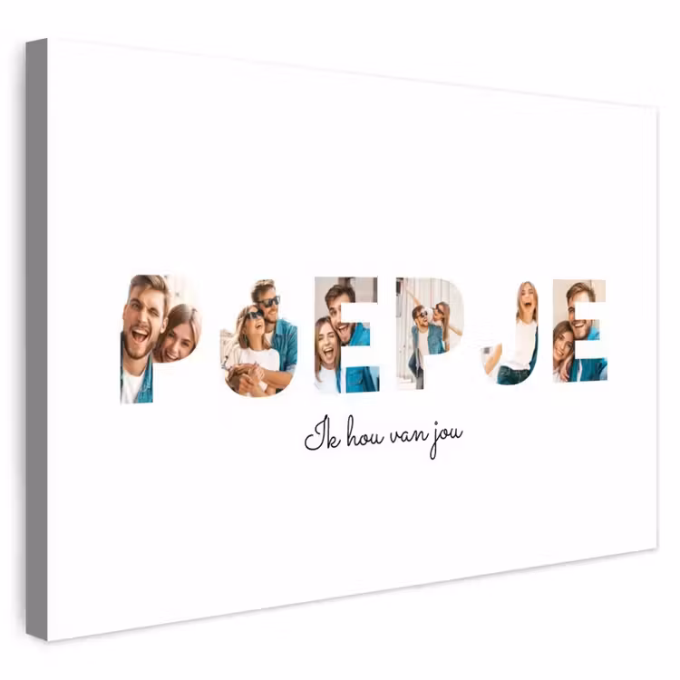 Gepersonaliseerd buiten canvas - Poepje - Lettercollage — 1