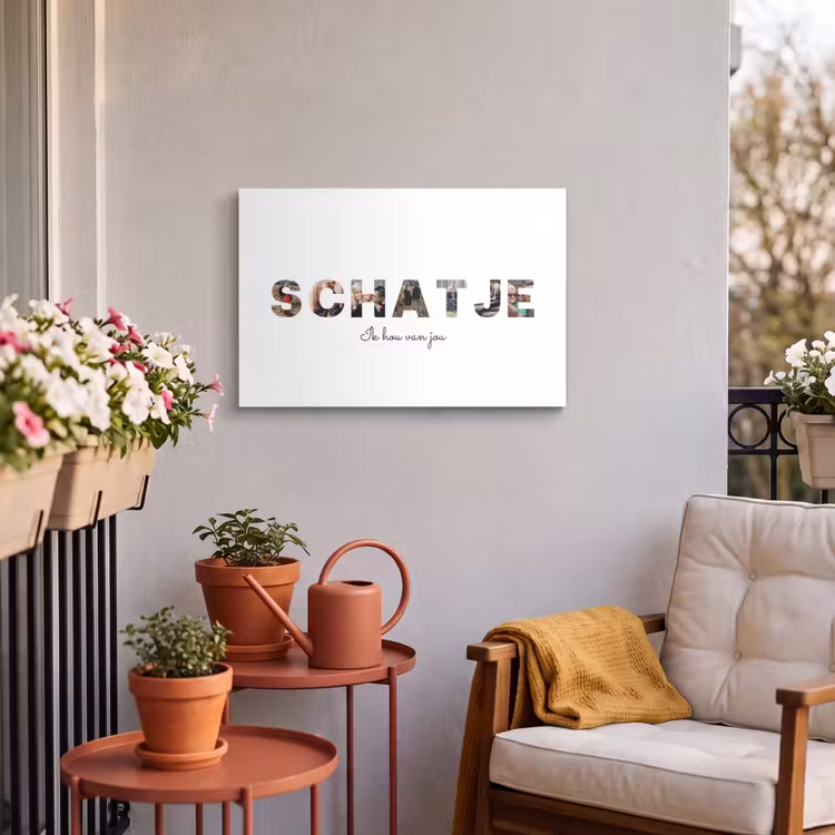 Gepersonaliseerd buiten canvas - Schatje - Lettercollage — 3