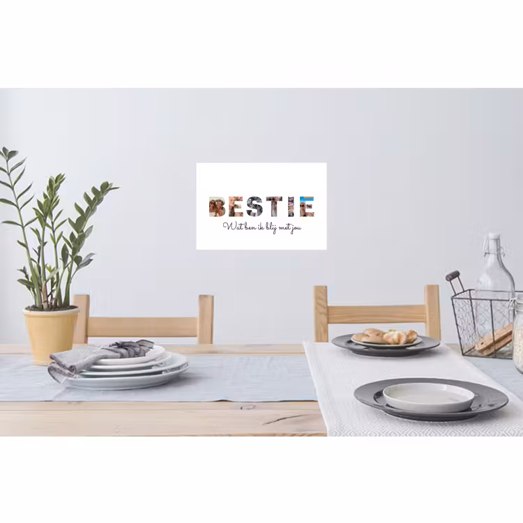 Gepersonaliseerde muursticker - Bestie - Lettercollage — 3