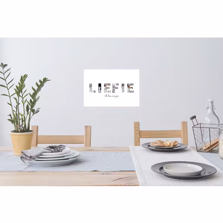 Gepersonaliseerde muursticker - Liefie - Lettercollage — 3