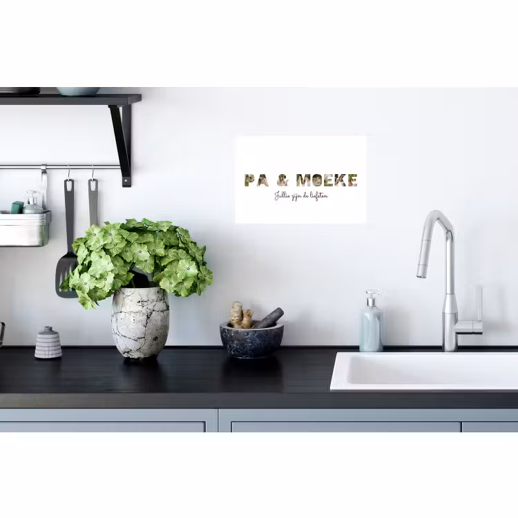 Gepersonaliseerde muursticker - Pa & Moeke - Lettercollage — 2