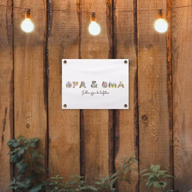 Gepersonaliseerde tuinposter - Opa & Oma - Lettercollage — 2