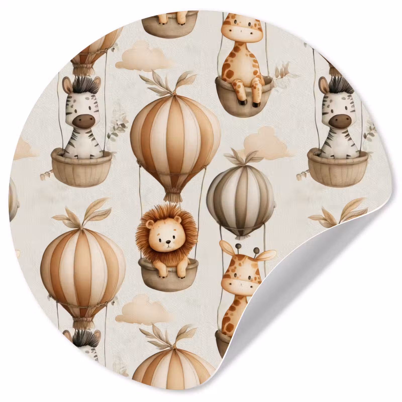 Behangcirkel - Safari - Luchtballonen - Taupe — 1